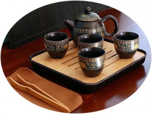 Chinese tea set antique style black B